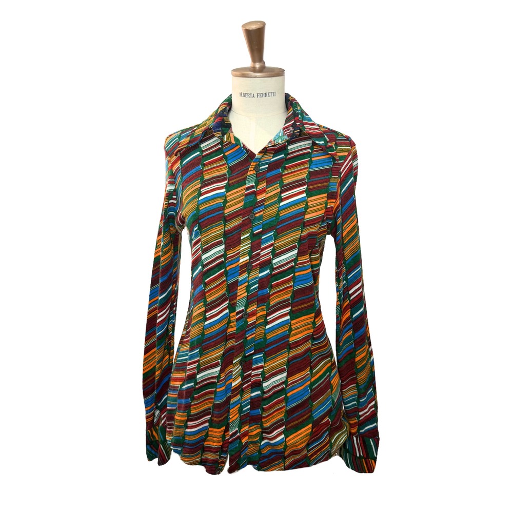 Pierre Cardin Relax Vintage 1970s Patterned Button Up
